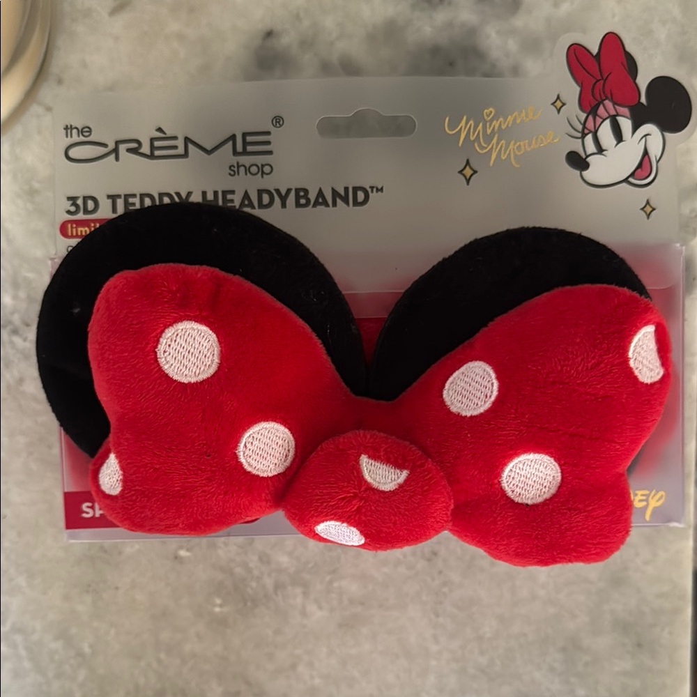 Minnie Mouse 3D Teddy Headband - Red and Black